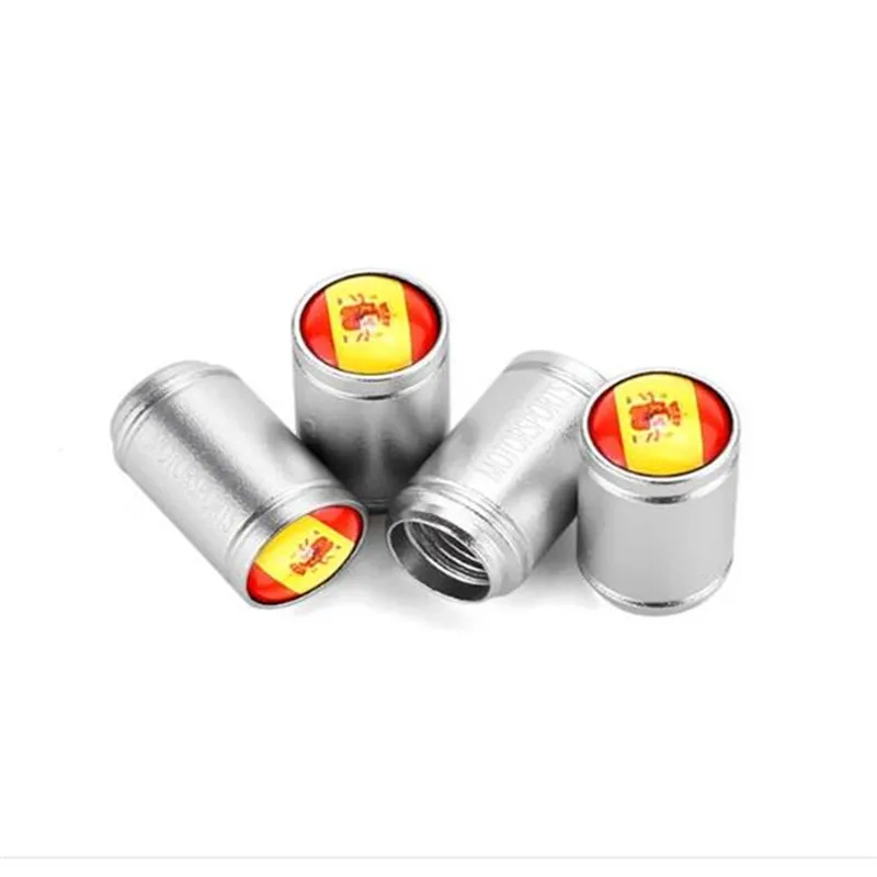 

40pcs = 10 sets Car Styling Spain Flag Car Tire Stem Air Valve Cap Wheel Tyre Airtight Cover For Cars Decoration Accessories