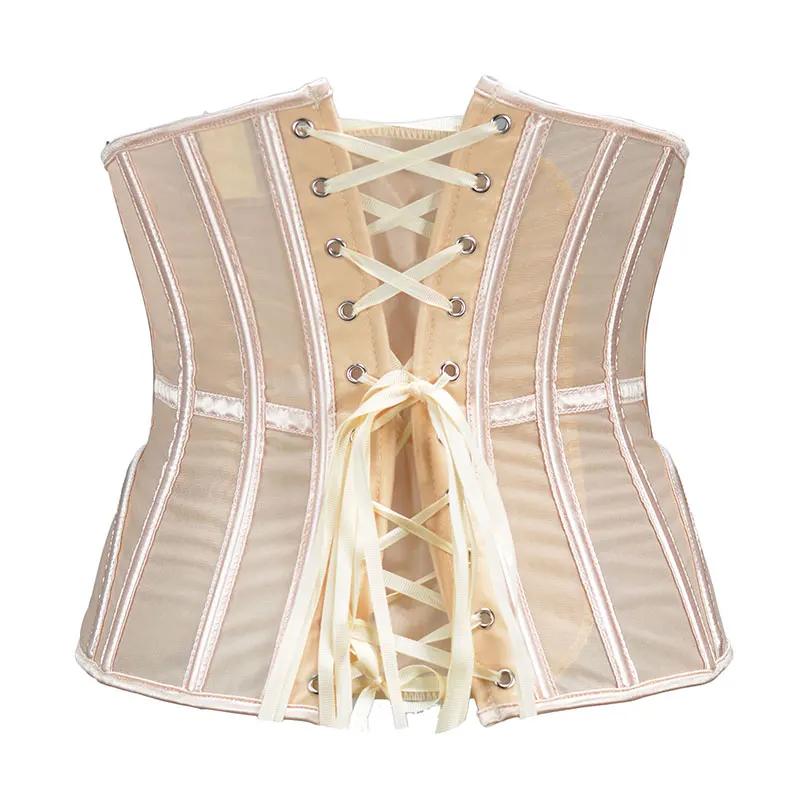 Sexy Corset Underbust Women Gothic Corselet Top Curve Shaper Strap Slimming Cincher Mesh Breathable Fishbone Shaped Corse