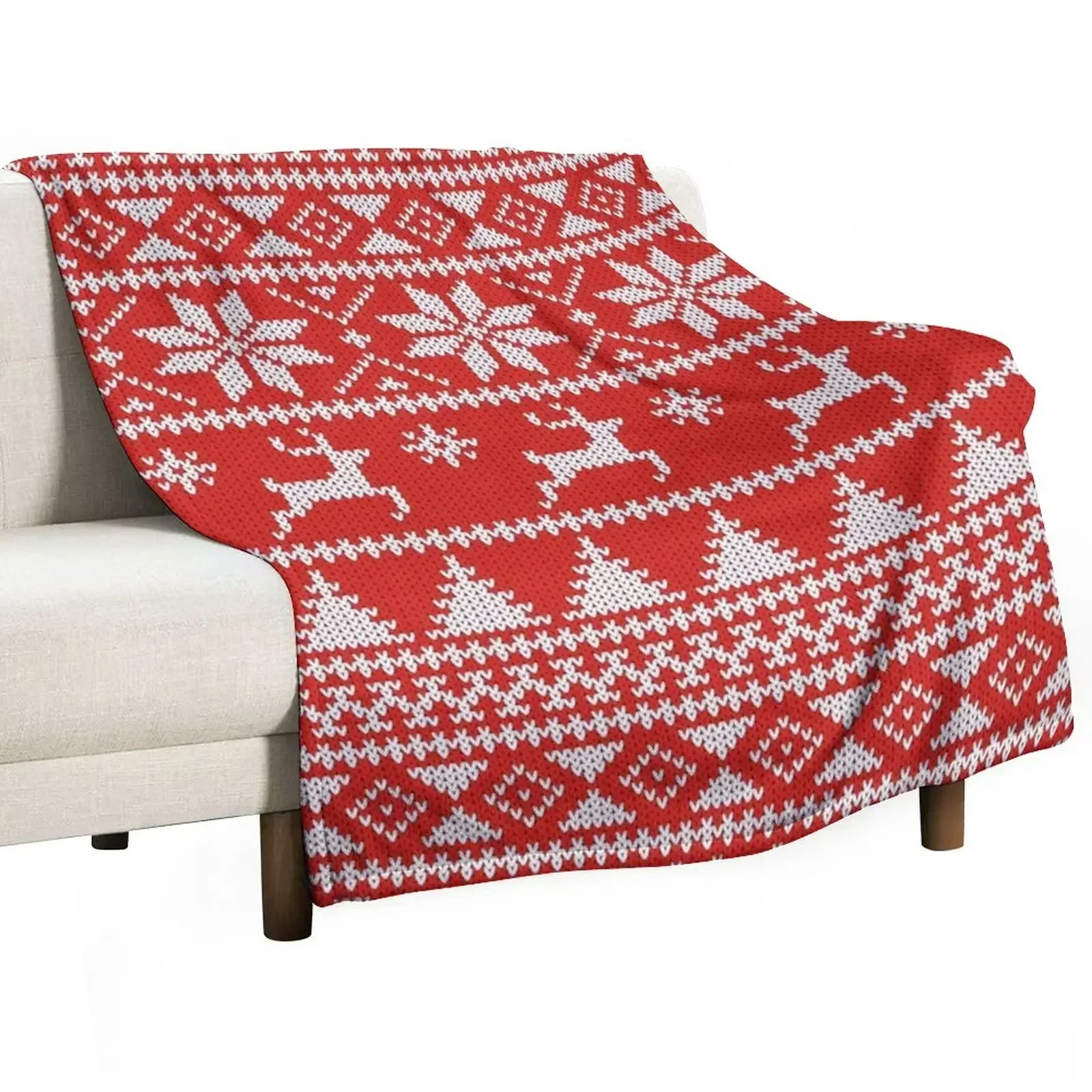 Fair Isle Christmas Throw Blanket blankets ands Bed Fashionable Sofa For Sofa Thin Blankets