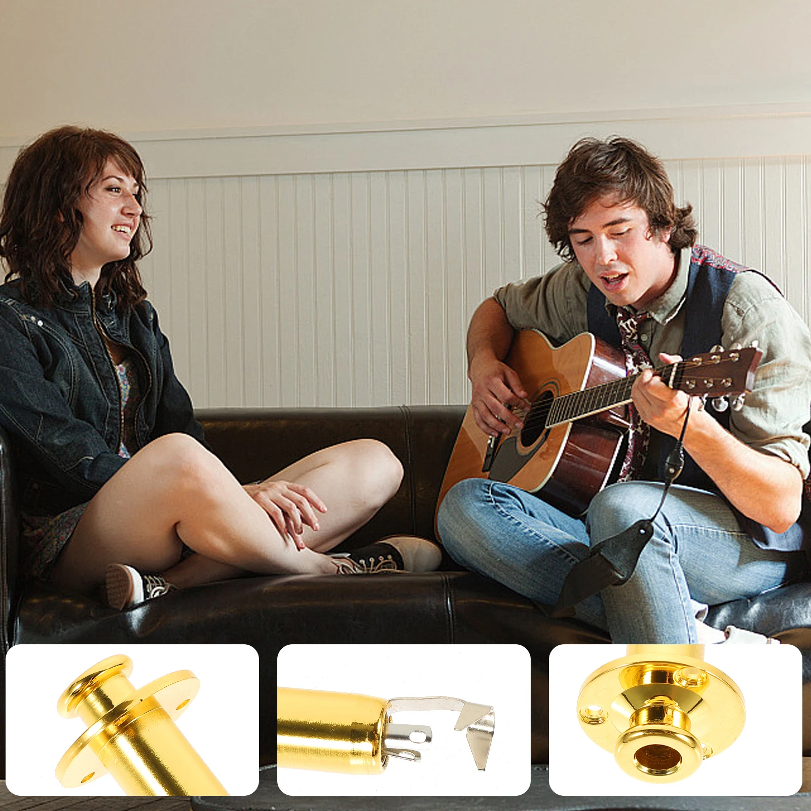 

High Grade Zinc Alloy Guitar Pickup Jack End Pin Socket Output Socket Plate Accessory