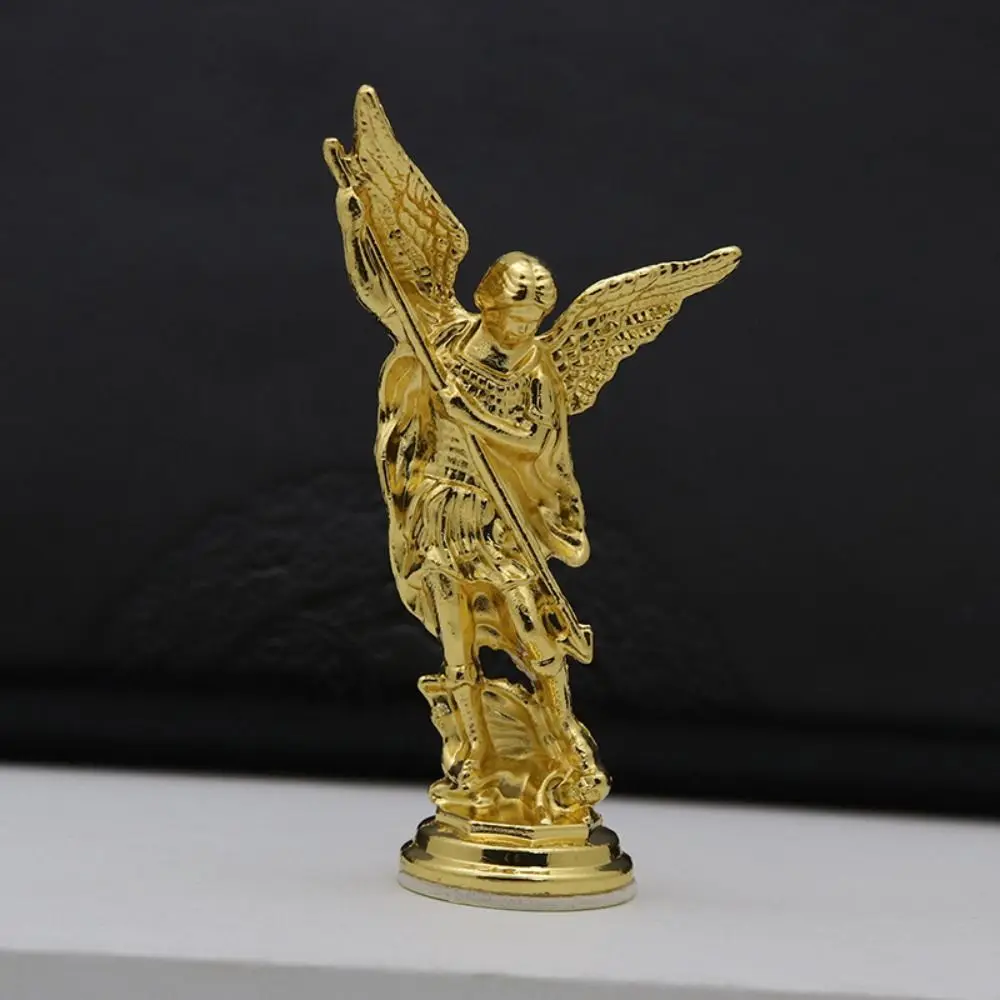 Handmade Michael Figurine Creative Alloy Ctafts Vivid Michael Ornaments Small Christian Guardian Statues Tabletop