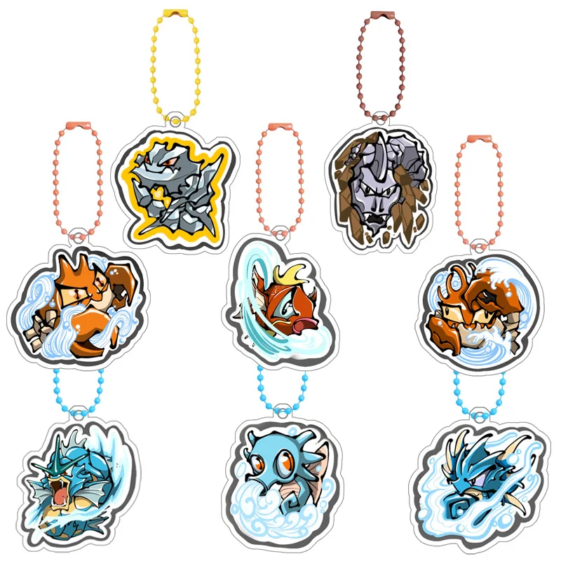 Pokemon Series Diy Self-Made Extended Painting Acrylic Keychain Anime Game Character Collection Card Bag Decoration Pendant Gift