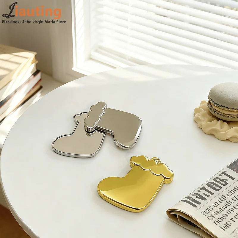 شجرة عيد الميلاد ندفة الثلج الأسهم مرآة لمستحضرات التجميل انزلاق مرآة قابلة للطي الفتيات حمل على مرآة غير قابلة للكسر مرآة الغرور المدمجة