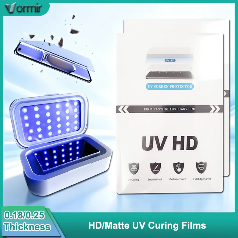 VORMIR 50pcs 0.18 0.25mm HD Clear Transparent Matte UV Films for Cutting Machine Silicone Screen Protector Sheets for Phones
