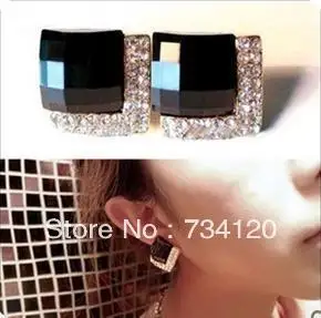 2025 Hot Sales New  Luxury Black Gem Earrings Fashion Crystal Earrings Jewellery Gift  E114