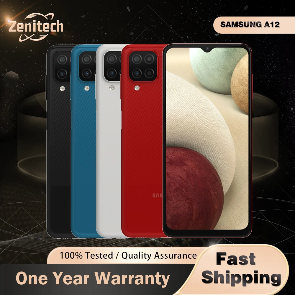 هاتف سامسونج جالاكسي A12 A125U الأصلي 3 جيجابايت رام 32 جيجابايت روم 6.5 بوصة 48 ميجابكسل + 5 ميجابكسل + 8 ميجابكسل بصمة ثماني النواة أندرويد A12 #1