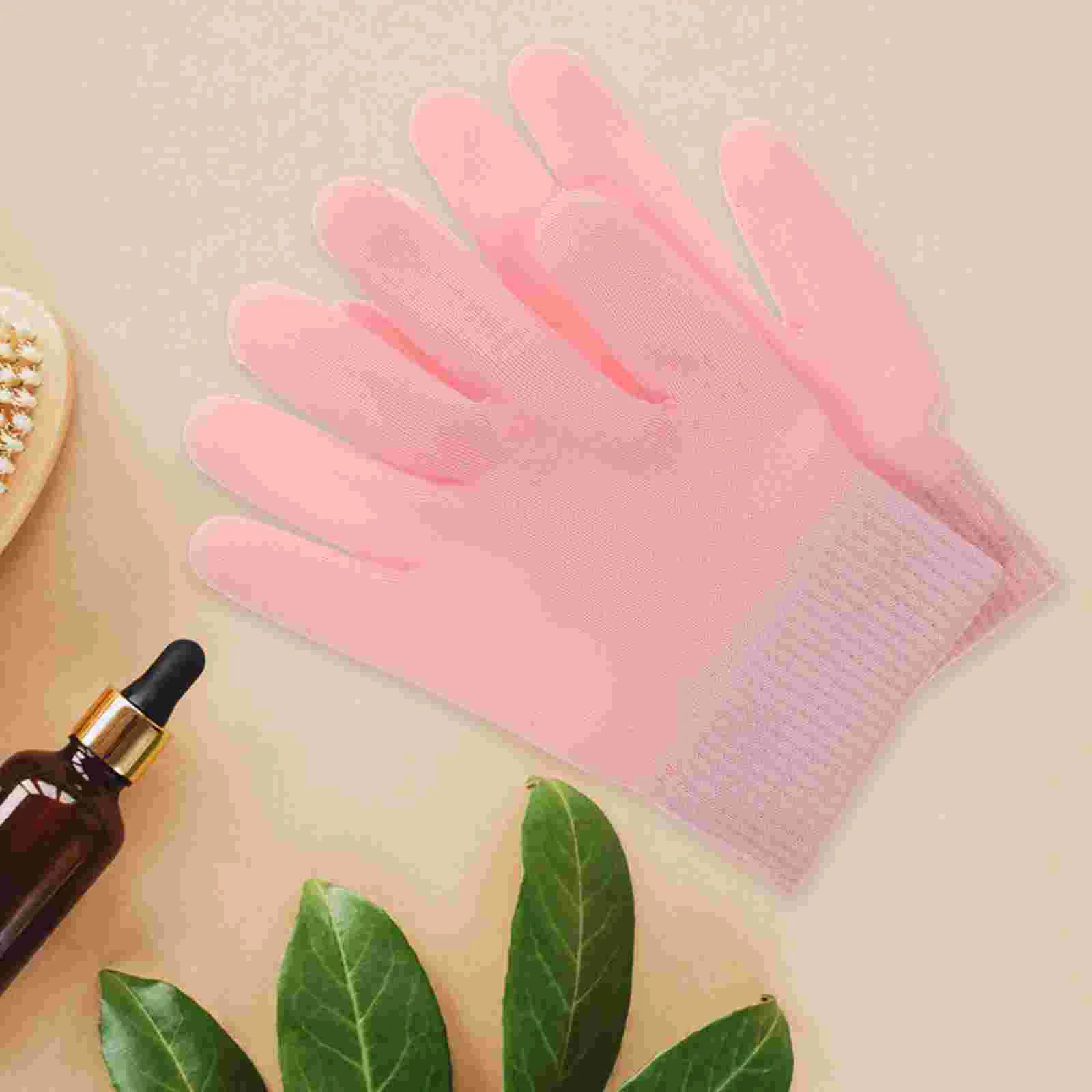 1 Pair Gel Beauty Hand Cover Hand No-wash Moisturizing Socks Hand Skin Care Gloves (Pink)