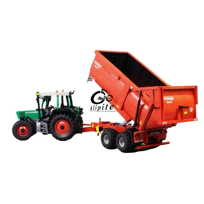

1:17 Moc RC Farm Fendt Favorit 514C tractor and Krampe 550 Tipper Trailer DIY creative ideas Children Toy Gift Technology Blocks