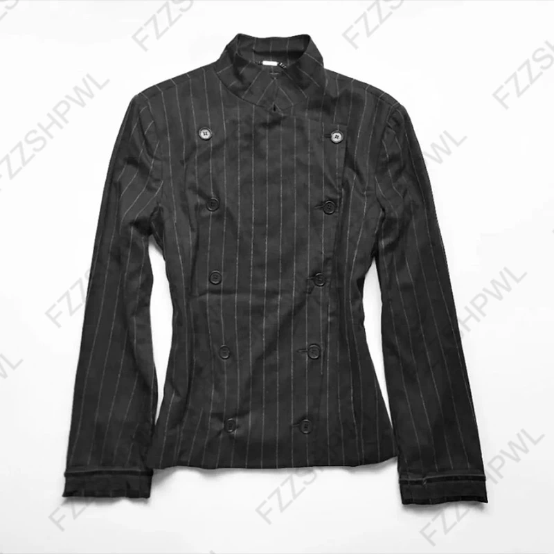 New Goth Y2K Women's Fashion Long-Sleeve Shirt Sexy Slim Fit Chic Double-Breasted Design Blouse Grunge Punk Emo Girls Streetwear