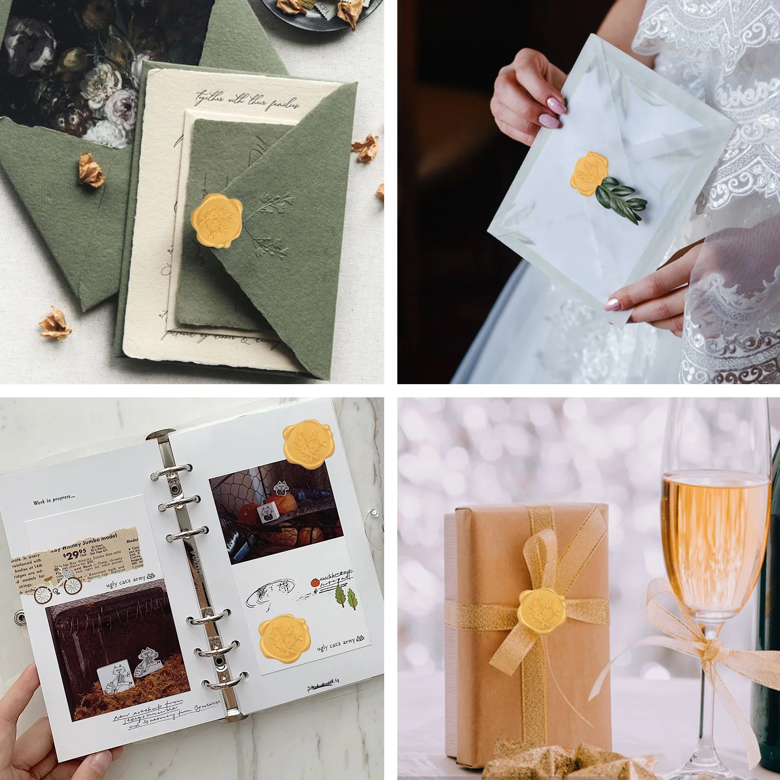 50 قطعة ملصقات ختم الشمع تنقش دعوة الأختام لاصق المغلف ختم تسميات الزفاف الحرف ملصقات بطاقات المعايدة #2