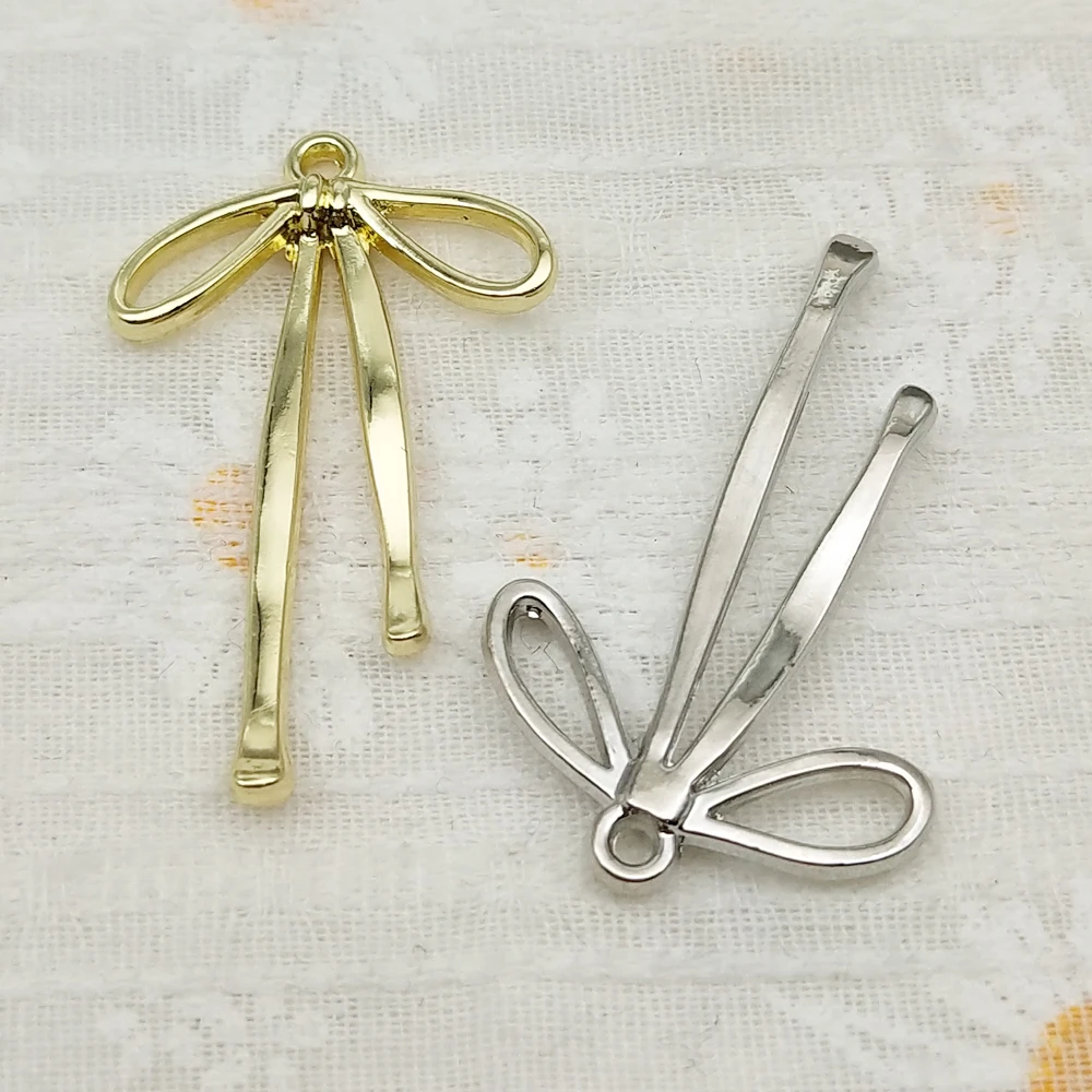 10pcs Bow Charm for Jewelry Making Enamel Necklace Keychain Phone Pendant Diy Accessories Alloy Metal