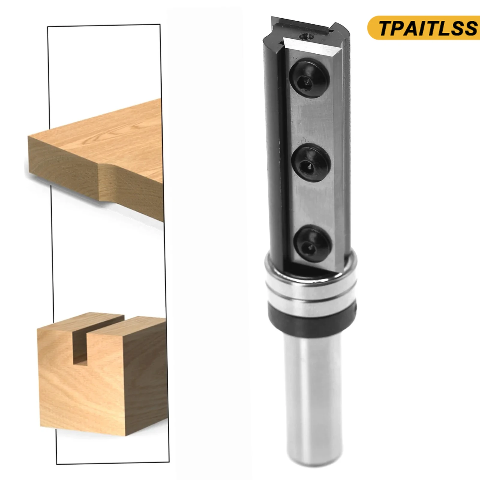 

Insert Solid Carbide Flush Trim Template Milling Cutter Router Bit 1/2 Inch Shank with Upper BB Face Mill for Wood
