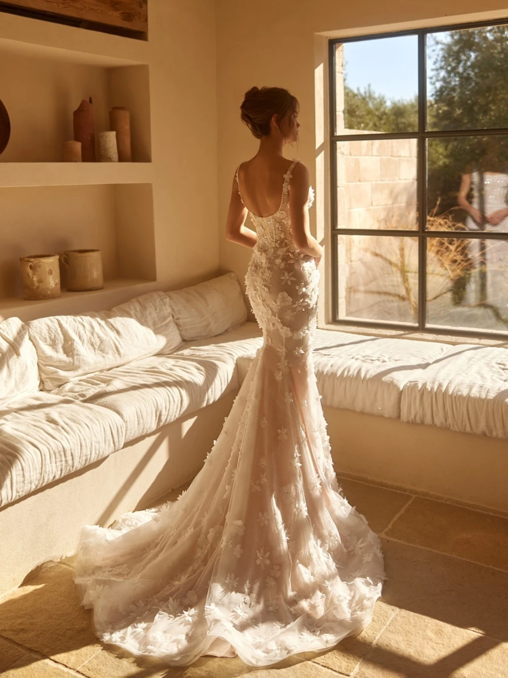 2025 Mermaid Appliques Wedding Dresses Custom Made Corset Dress For Bride Back Zipper Shiny Bridal Gown Vestido De Novia