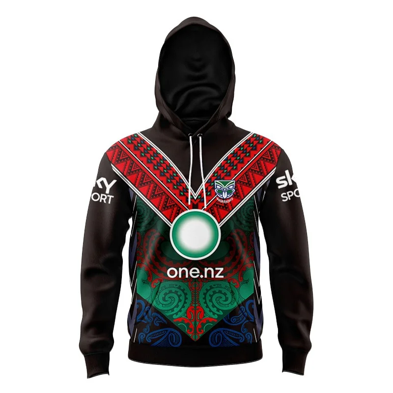 KIDS HOODIE New Zealand Warriors away camisa oliva camiseta masculina versão retrô