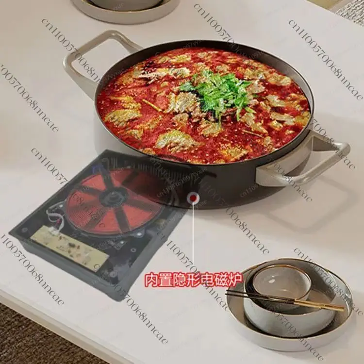 Built-in Invisible Induction Cooker, Hidden Under-Platform Smart Stove for Hot Pot & Rock Slab Dining Tables