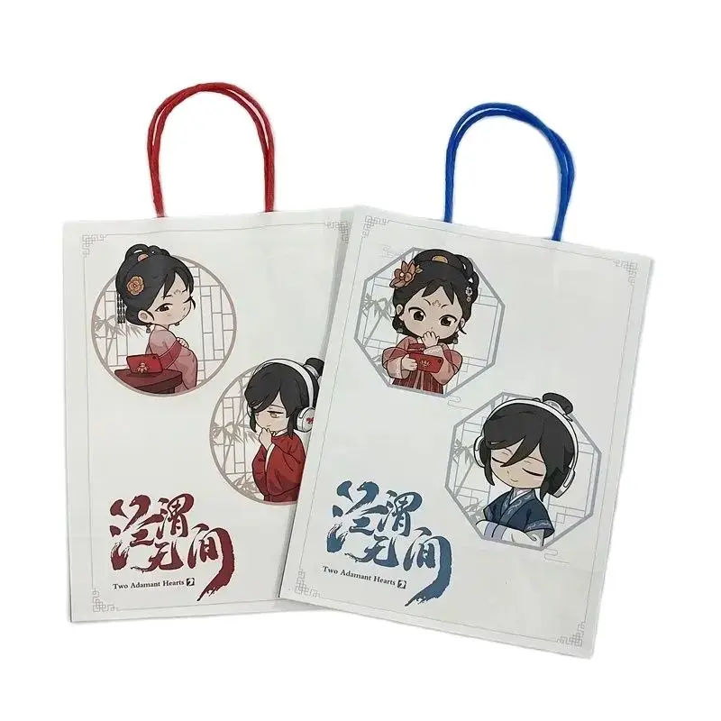 Anime Two Adamant Hearts JWWJ Acrylic Transparent Card Qi Yan, Nangong Jingnv Cartoon Characters Fans Scarves Gift Bag