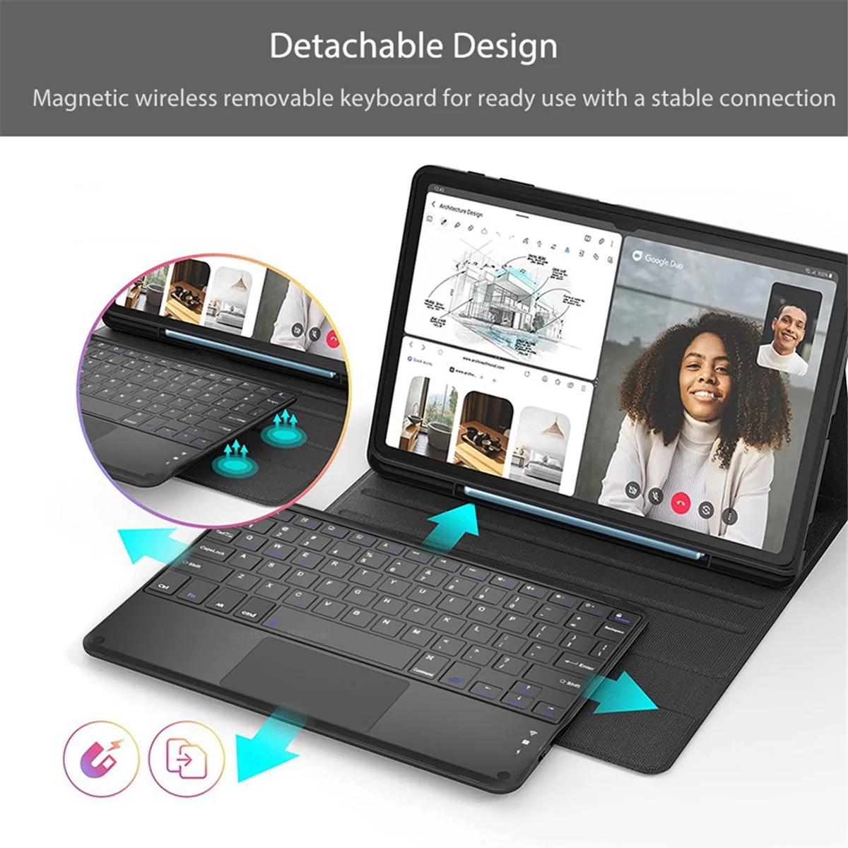 AT87-Para Samsung S9 11 Polegadas Tablet Capa para S9 Bluetooth Teclado Sem Fio Caso com Teclado