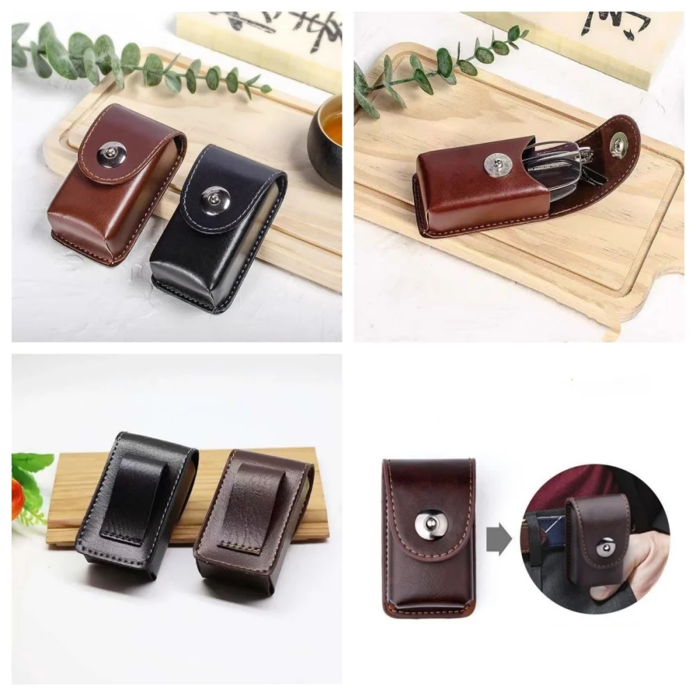 حافظة نظارات بحزام يمكن ارتداؤها، حافظة نظارات شمسية خفيفة الوزن قابلة للطي، صندوق نظارات مقاوم للسحق، صندوق تخزين نظارات محمول مدمج #1