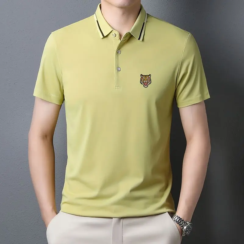 Fashion All-match Short Sleeve Solid Color Shirt Summer New Casual Male Clothes Trend Simplicity Polo Button T Shirt for Men