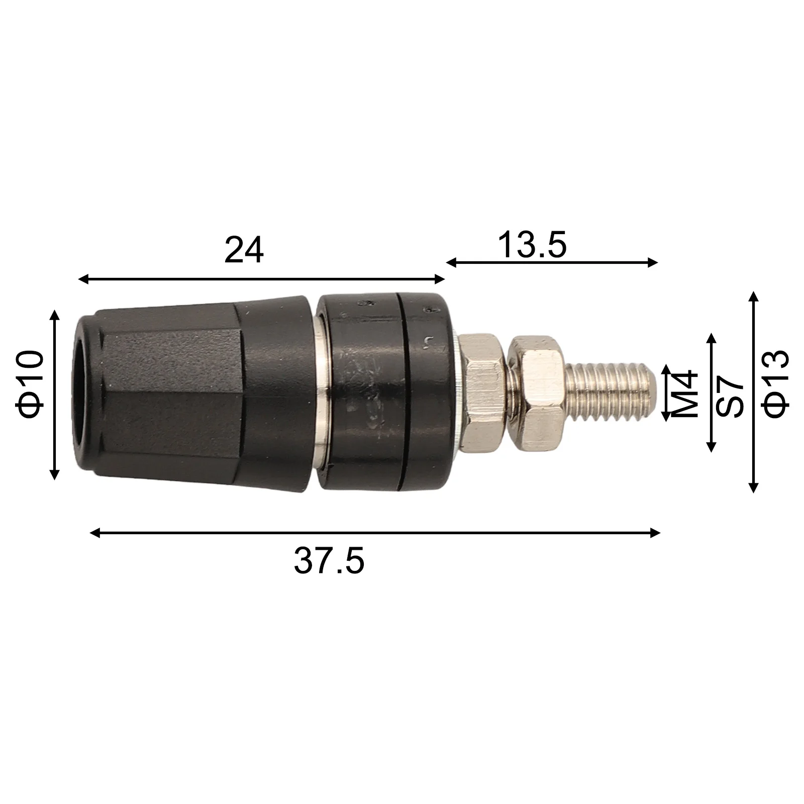 DIY Electronics Banana Socket 4mm Connector 37.5mm Length ABS Plastic Shell Easy Installation For DIY Connections