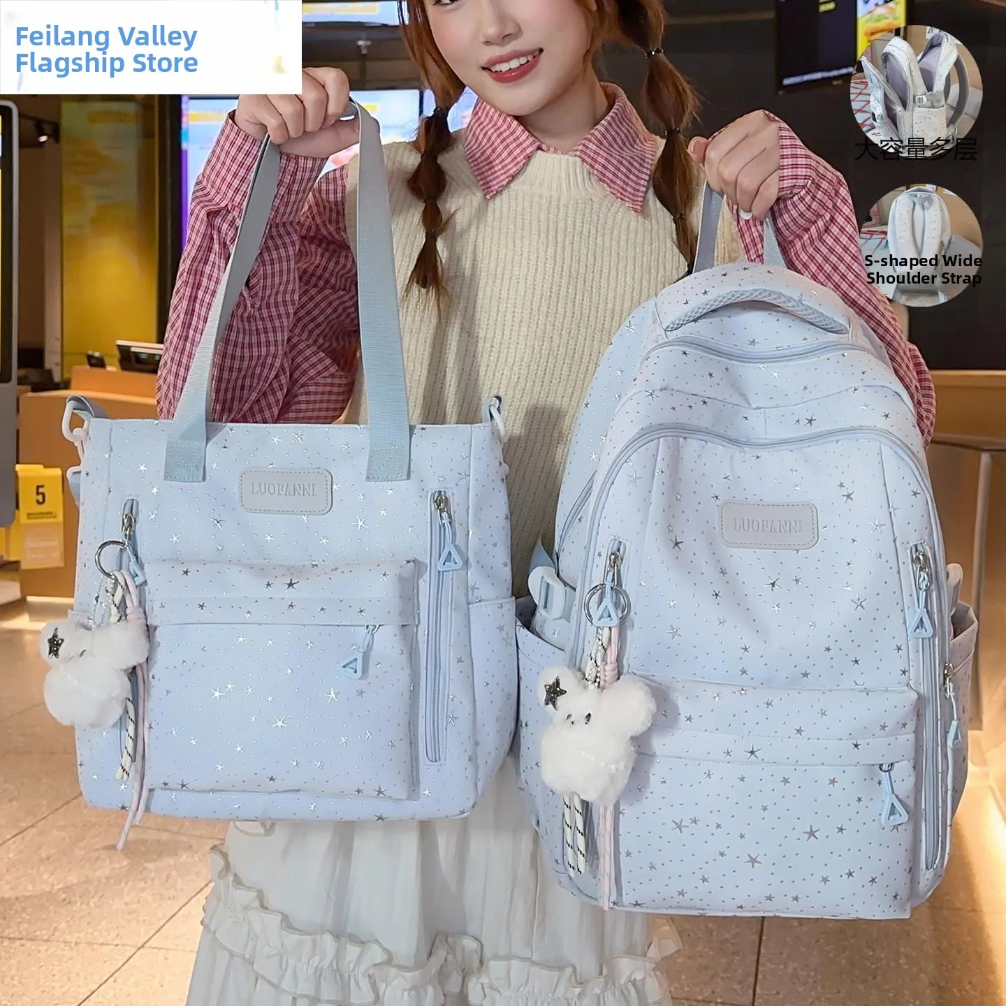 High Capacity Backpack Unisex Youth School Bag Water Resistant Anti-Theft Large Capacity Travel Bag for Middle And High School