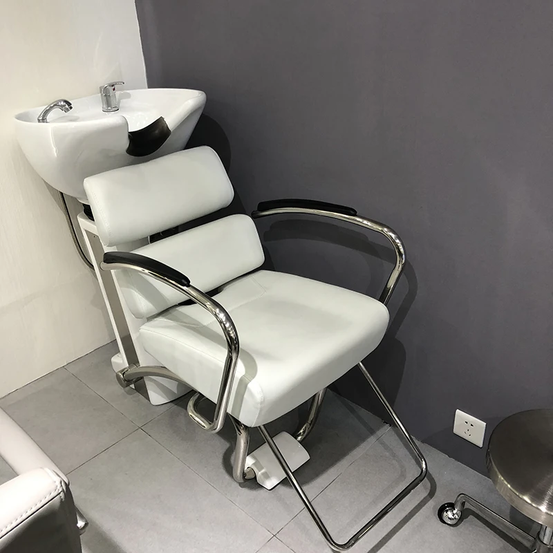 Yicheng Beauty Wholesale Semi-reclining Shampoo Bed Hair Salon Special Hair Beauty Salon Bed Flush Shampoo Bed for Sale