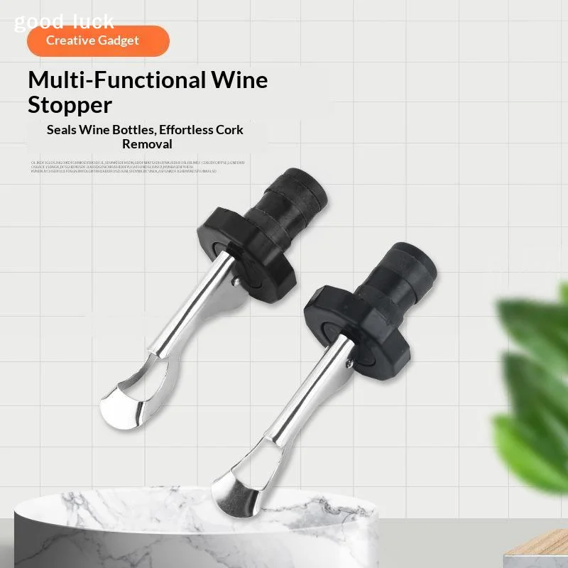 AnswerMultifunctional Wine Stopper Bottle Sealing Plug Labor Saving Bottle Opener For Wine Oil Bottle Kitchen Bar Use