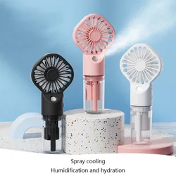 Spray small fan outdoor mini handheld fan USB charging fan portable spray humidification fan
