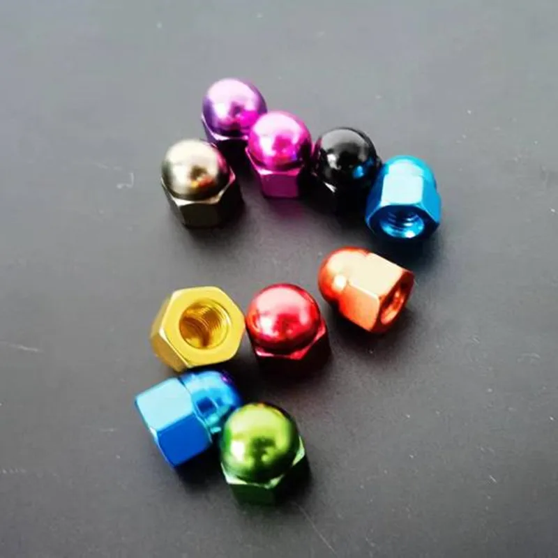 10pcs aluminum Acorn Cap Nut M3 M4 M5 M6 colourful aluminum Decorative Cap Nuts Caps Covers