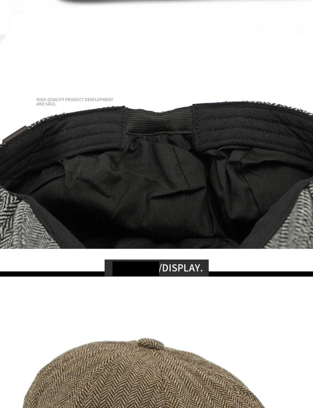 HT4908 Baskenmützen für Männer und Frauen, Vintage-Künstler-Malermütze, Unisex Ivy Flachmütze, Frühling Herbst Gestreifte Achteckige Baskenmütze – Detail 7