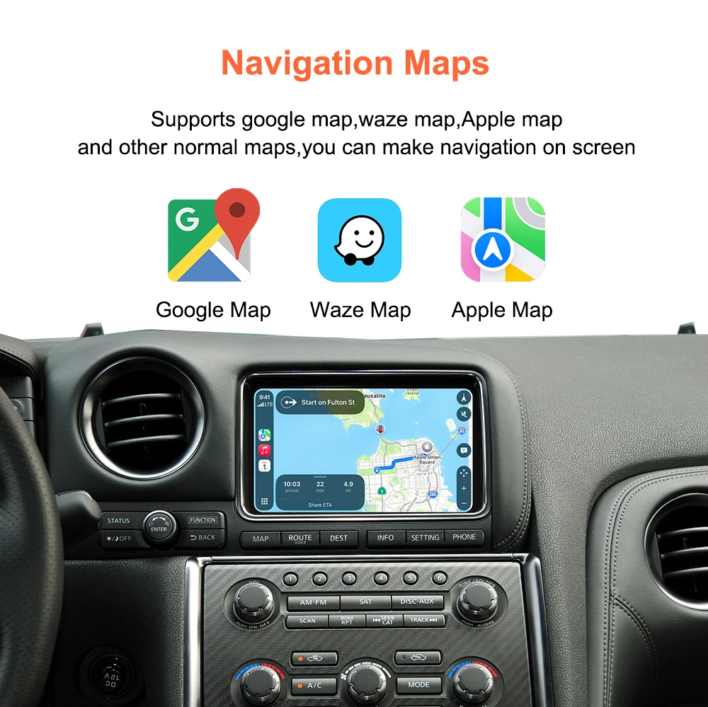 Bonroad Wireless Carplay Android Auto Modulbox für HD-Bildschirm Nissan GT-R Pathfinder Quest 370Z Patrol Mirror Link Interface – Detail 10