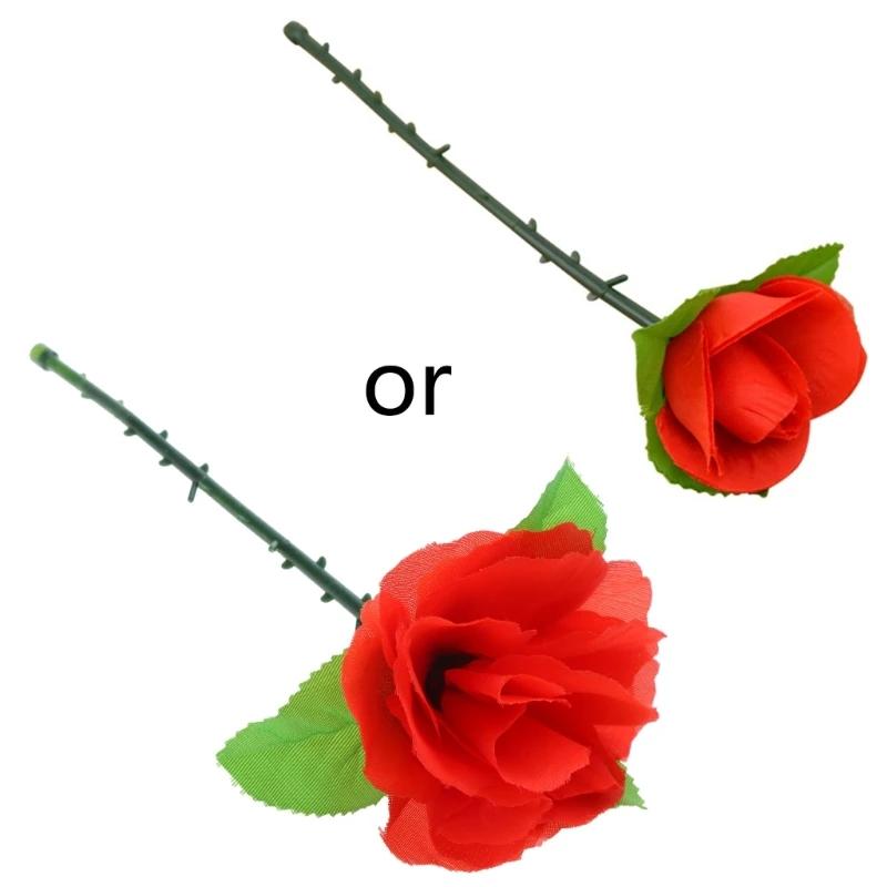 Retractable Rose Flower Trick for Parties Stage Shows Appearing Rose Flower