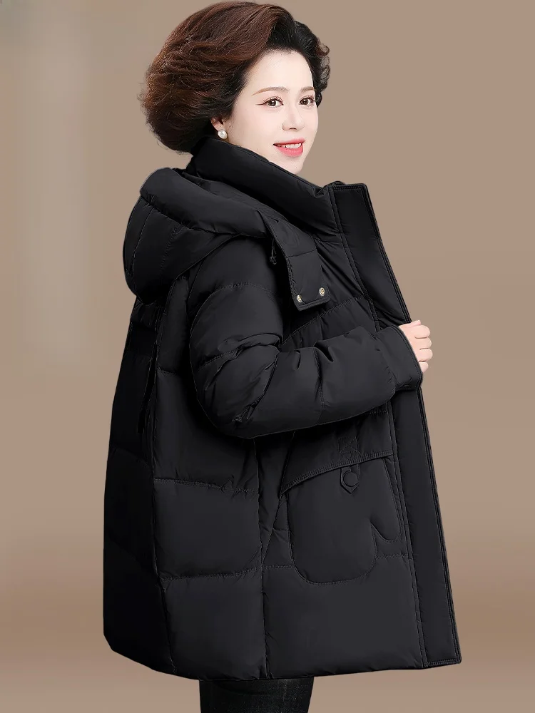 

Красная женская зимняя куртка-пуховик с длинными рукавами, утепленная, из полиэфирного волокна, с капюшоном, на молнии, модная, свободного кроя, для женщин