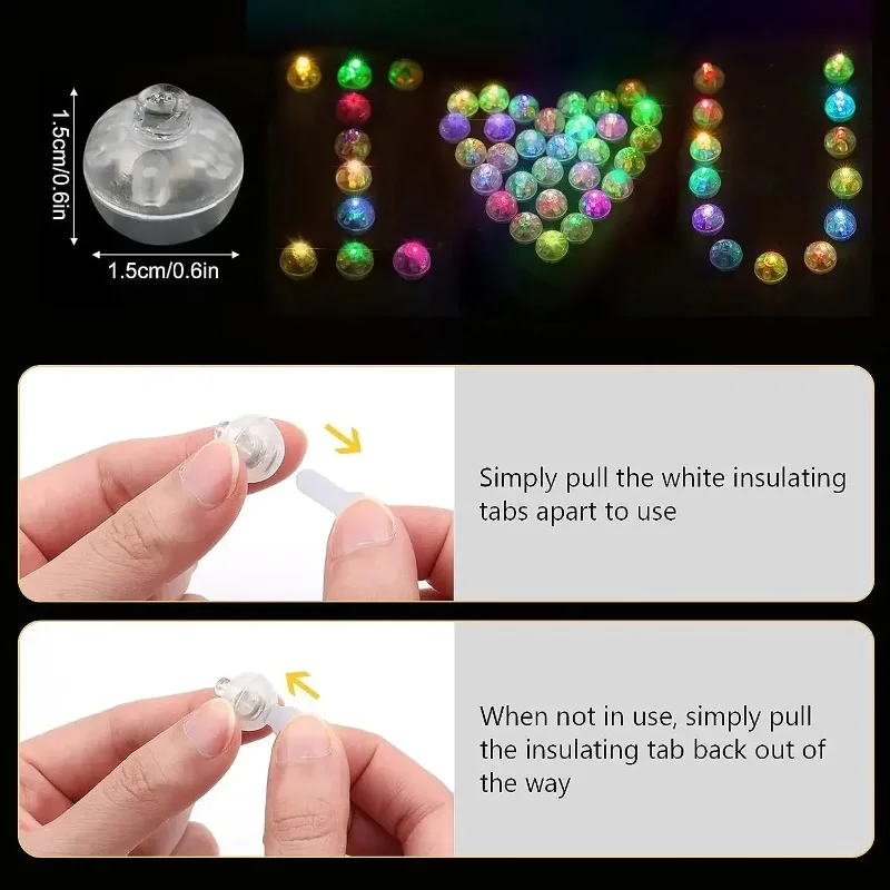 100/10PCS Mini LED Balloon Lights Colorful White Warm Tumbler Round Ball Lamps for Balloons Lantern Birthday Wedding Party Decor