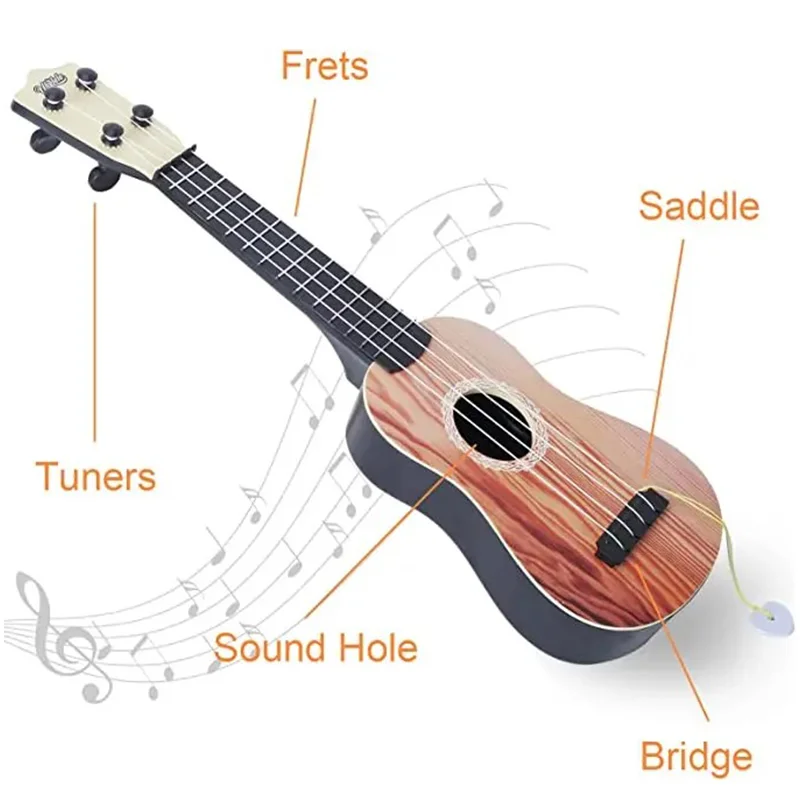 Mini Guitarra Clásica de 4 cuerdas para niños, instrumento de juguete para principiantes, simulación de juego, Enseñanza Temprana, guitarra pequeña