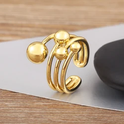 Nidin Classic New Design Spherical Multilayer Open Rings Adjustable For Female Male Hip-Hop Style Finger Jewelry Gift Wholesale