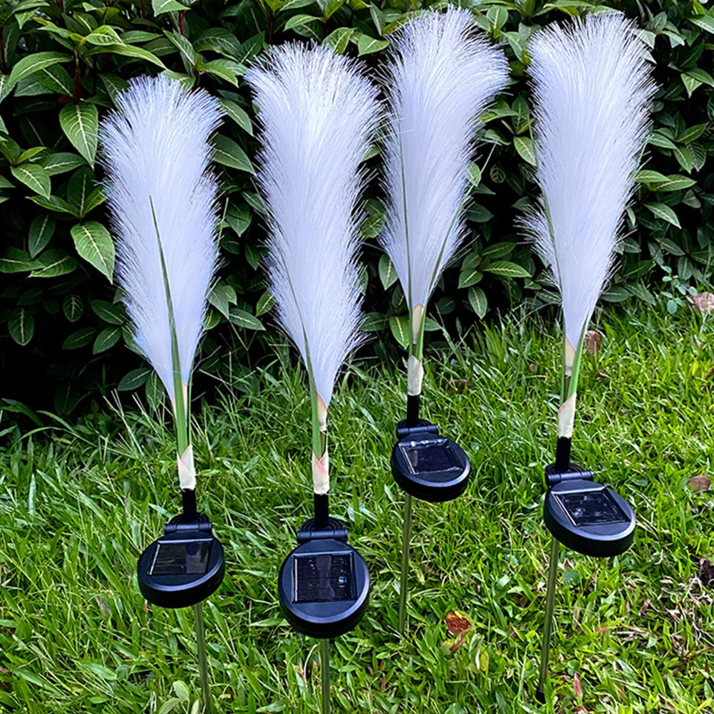 

Solar Reed Lamp Outdoor Stake Light Warm White Garden Courtyard Lawn Solar Powered Automatic On Off Waterproof Grass