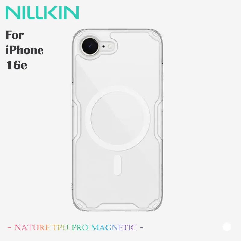 حافظة NILLKIN لهاتف iPhone 16e، غطاء مقاوم للصدمات للشحن اللاسلكي، حافظة أصلية من مادة TPU مع حماية للزوايا، قبضة مضادة للانزلاق