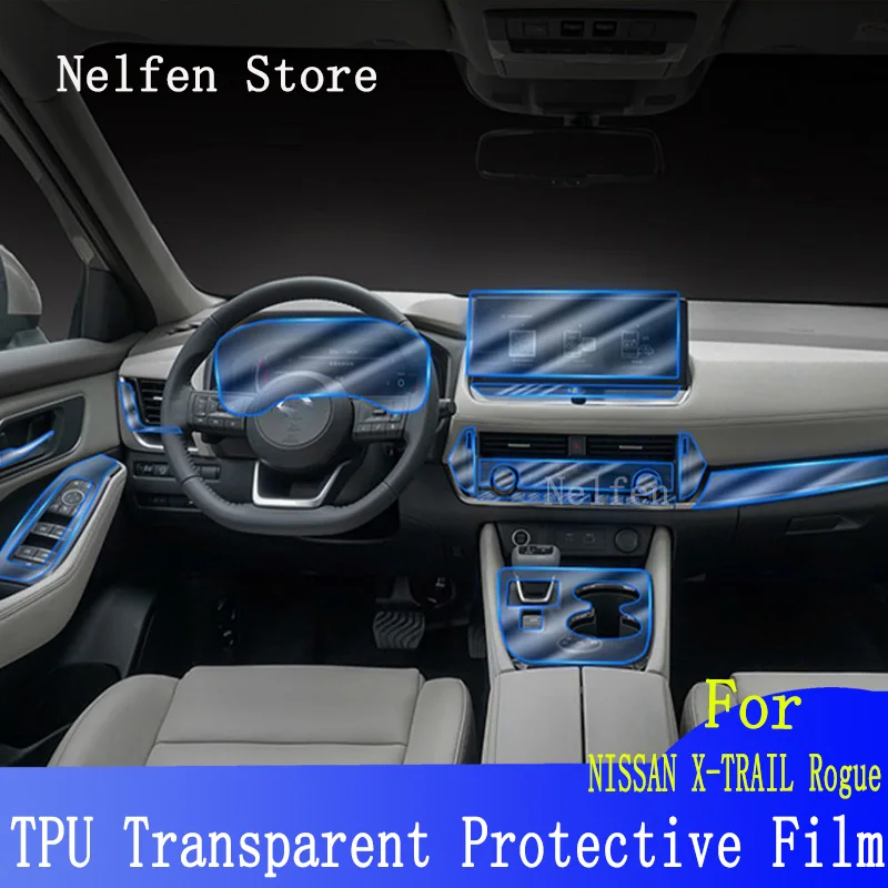 

For NISSAN X-TRAIL Rogue(2022)-Car GPS Navigation LCD Screen TPU Protective Film Protector Decoration Stickers