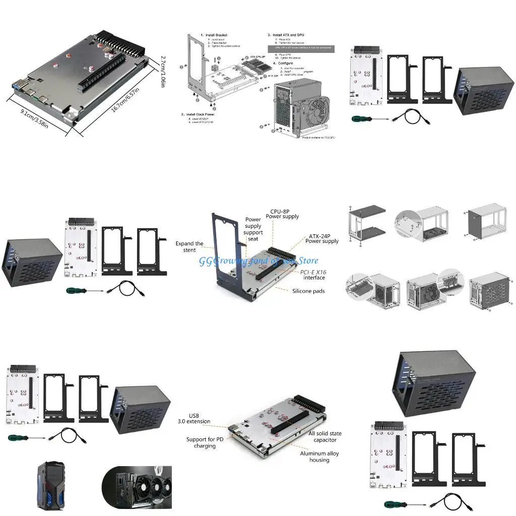 

H9EB TH3P4mini Thunderboltcompatible GPU for Notebook 3 4 Video Cards Dock Laptops to External Graphics Cards