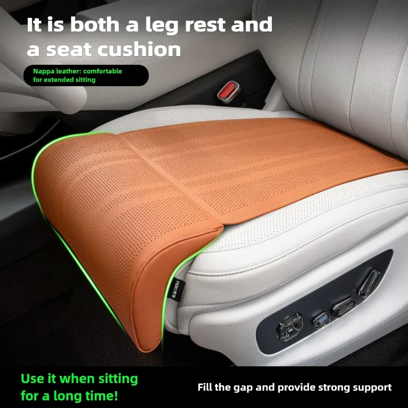 Car Seat Extended Footrest Driver and Passenger Leg Rest Universal Seat Cover Leather Breathable Non-slip Cars Seats WORLDKPI