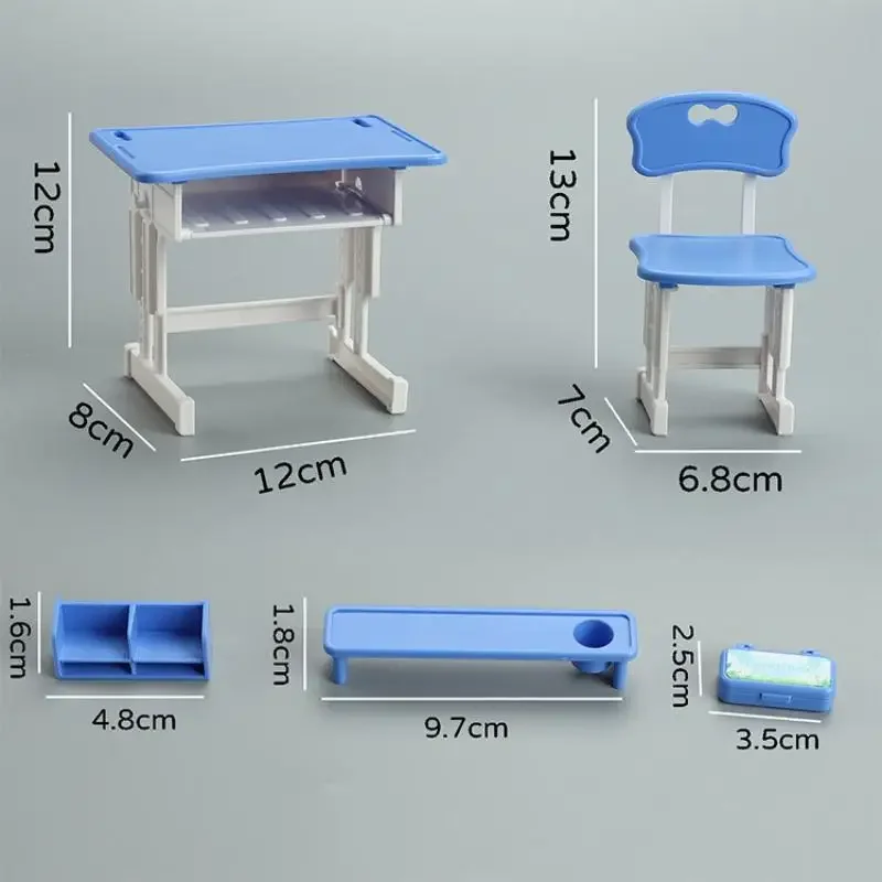 1/12 Dollhouse Simulation Mini Desk Chair Model Funiture Accessories For Doll House Decor Kids Pretend Play Toys Gift