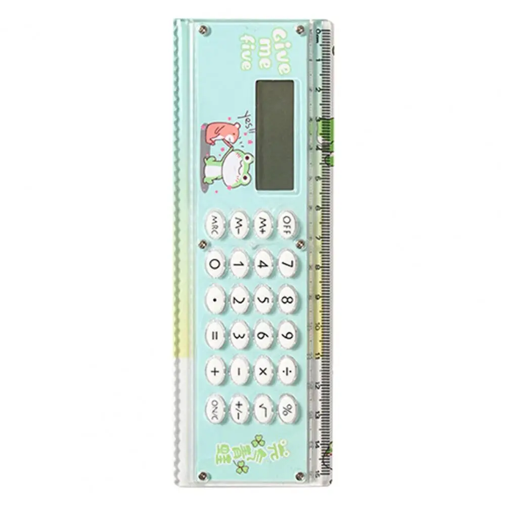 Calculadora de regla multifuncional 2 en 1, báscula de 15cm, 8 dígitos, portátil, funciona con batería, pantalla LCD, suministros de oficina