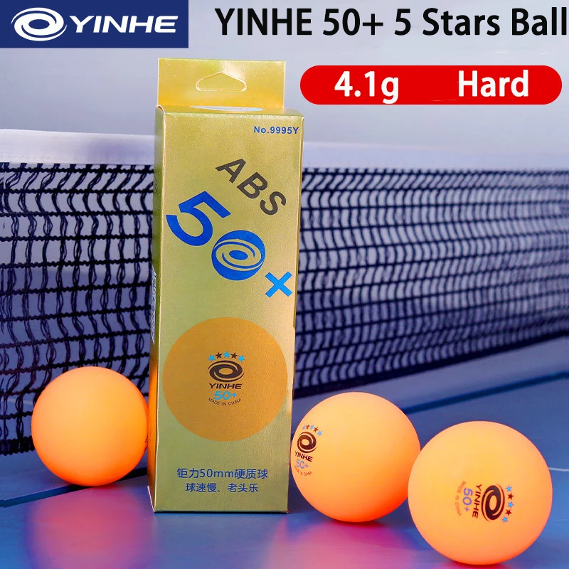 3PCS/Box Table Tennis Balls YINHE 5Stars 50+mm Plastic ABS+ Material Seamed Ping Pong Balls for Training and Entertainment Balls