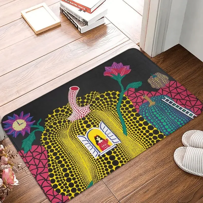 Custom Yayoi Kusama Abstract Painting Doormat Non-Slip Entrance Bathroom Kitchen Door Floor Mat Garage Rug Carpet Footpad