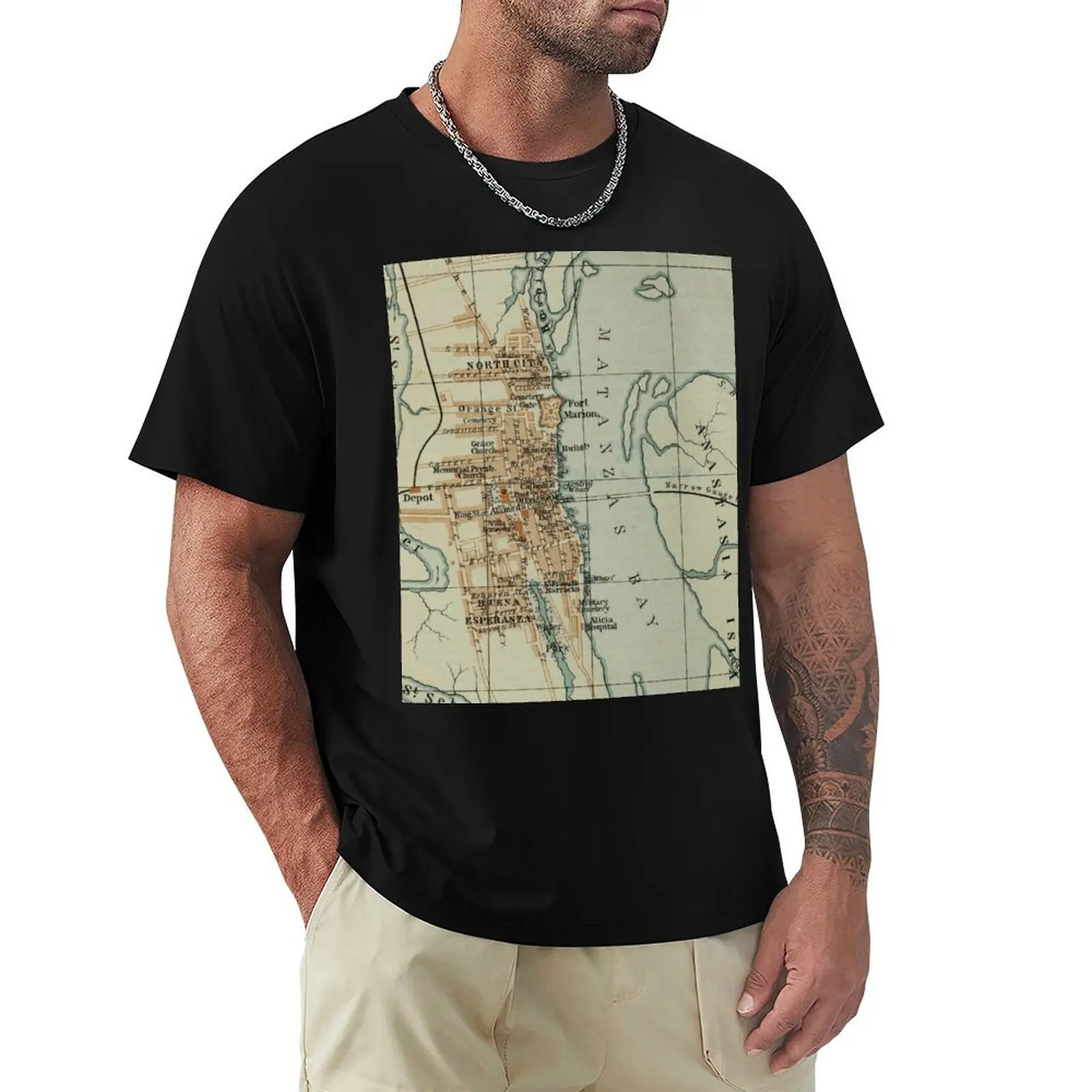 

Vintage Map of St Augustine FL (1904) T-Shirt summer shirt anime t shirts fashion shirts mens graphic t-shirts big and tall