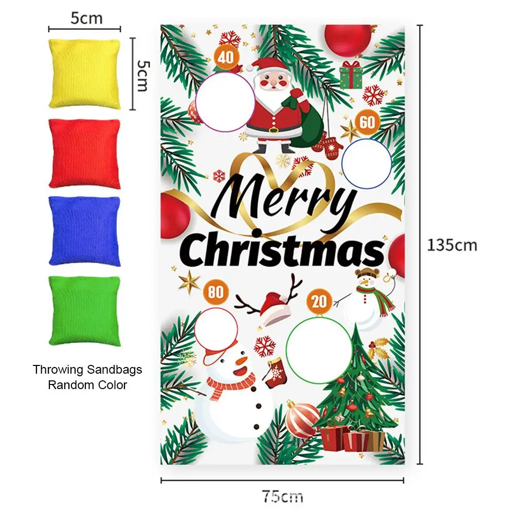 Hot Party Games Kerstman Sneeuwpop Buitenspeelgoed Kerst Gooien Spel Vlag Veilig Gooien Gooien Banner Speel Zitzakken