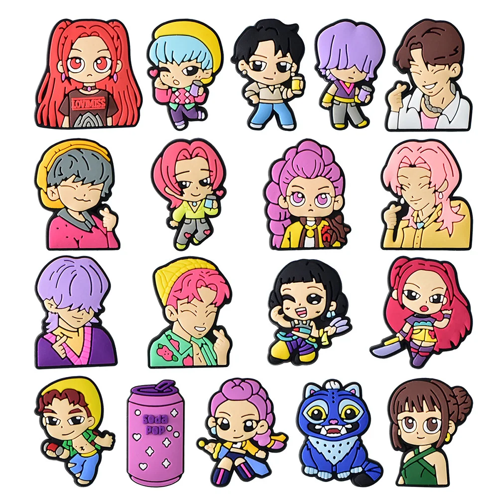 

1-18pcs New Anime Shoe Charms Accessories for Classic Clog Sandal Backapck Phone Case Shoe Decoration Buckle Christmas Kids Gift