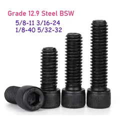 5/8 3/16 1/8 5/32 Grade 12.9 Steel BSW British Standard Hexagon Hex Socket Head Cap Screws Allen Bolts