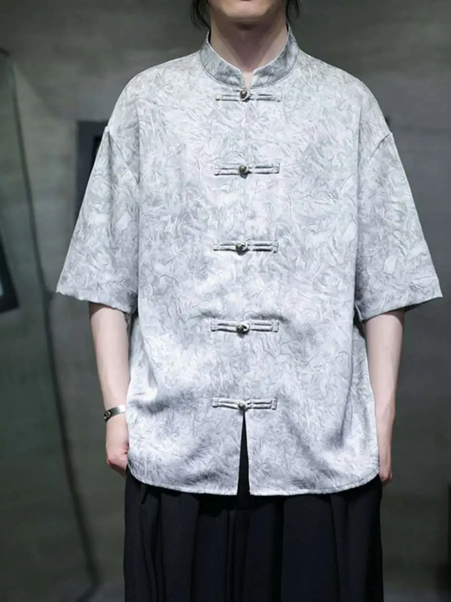 

New Summer Men's Loose Printed ort Sve irt Retro Chinese Sle Big Size Casual Faion T Top by Jin Ge